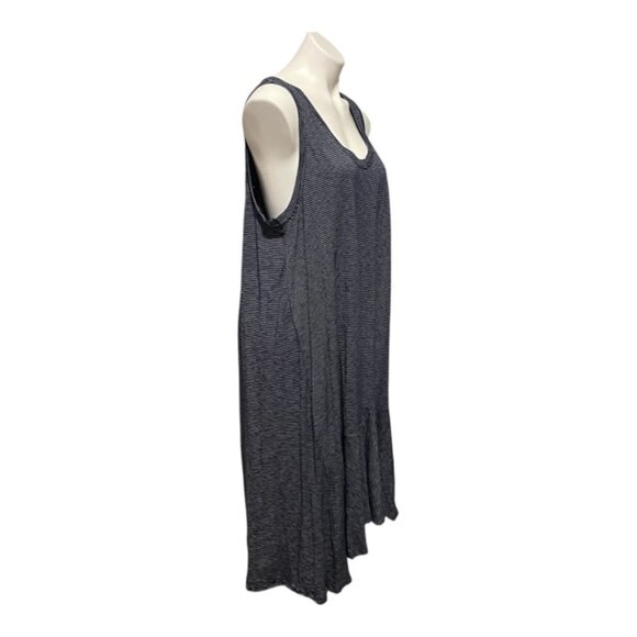 Caslon XXL Navy White Striped Sleeveless Asymmetrical Hem Maxi Dress NWT - Picture 3 of 7